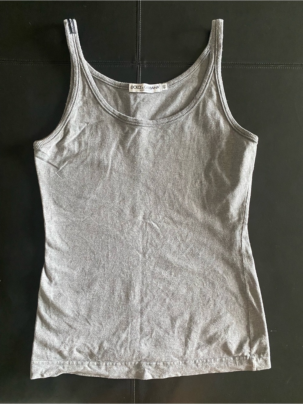 Early 2000’s Dolce & Gabbana women’s Gray Tank Top, size 40. Made in Italy